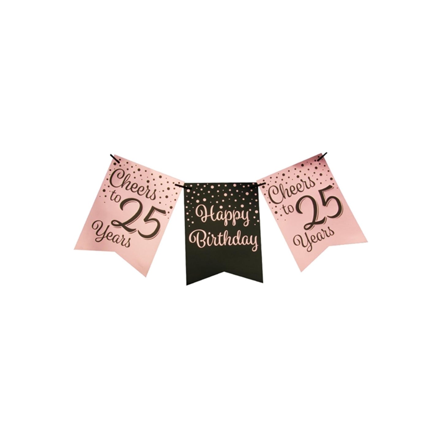 Paperdreams Fahnengirlande rosa schwarz – 25