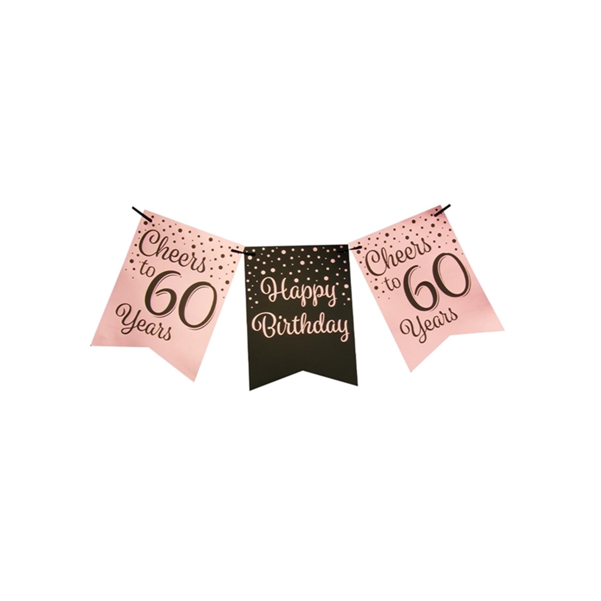 Paperdreams Fahnengirlande rosa schwarz – 60