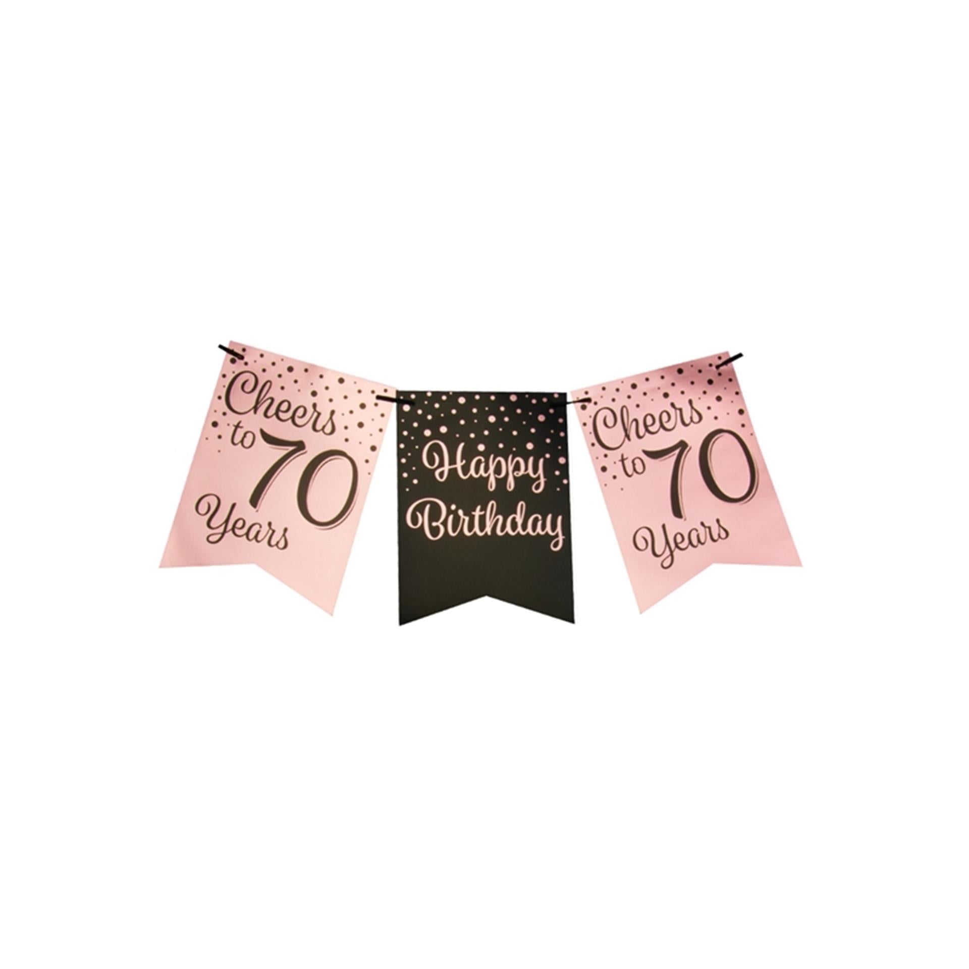Paperdreams Fahnengirlande rosa schwarz – 70