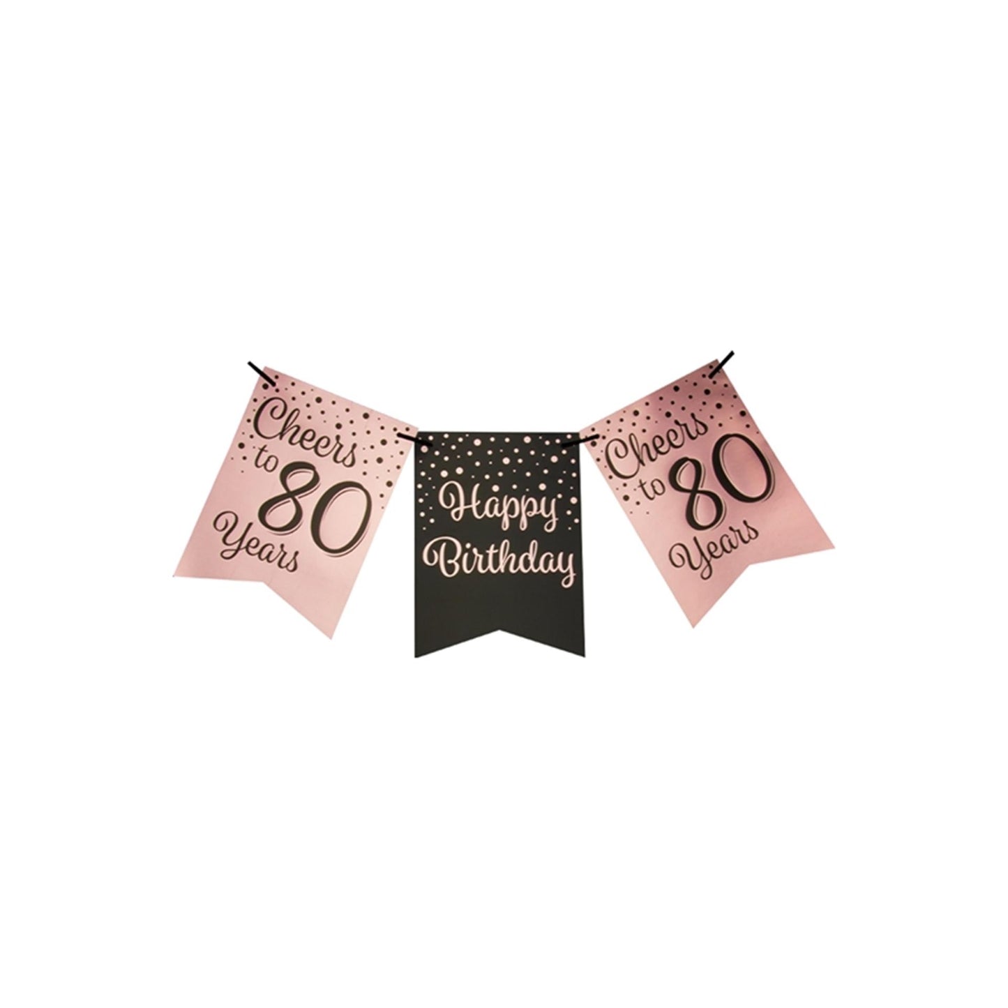 Paperdreams Fahnengirlande rosa schwarz – 80