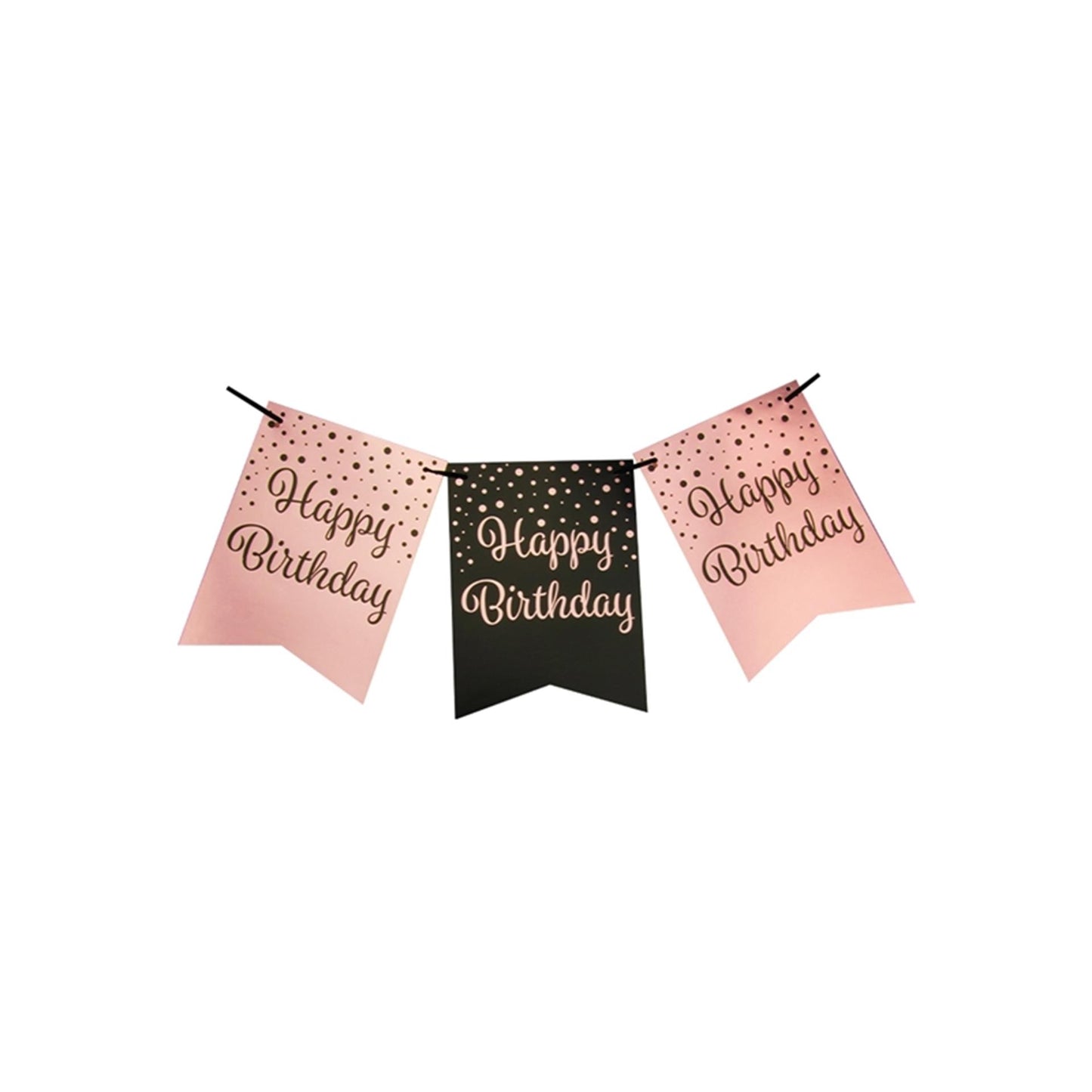 Paperdreams Fahnengirlande rosa schwarz – Geburtstag