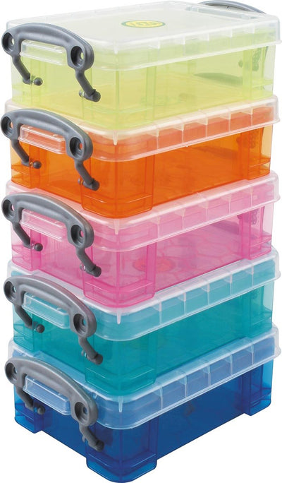 Wirklich nützliches Aufbewahrungsbox-Set mit 5 x 0,2 Litern in verschiedenen Farben
