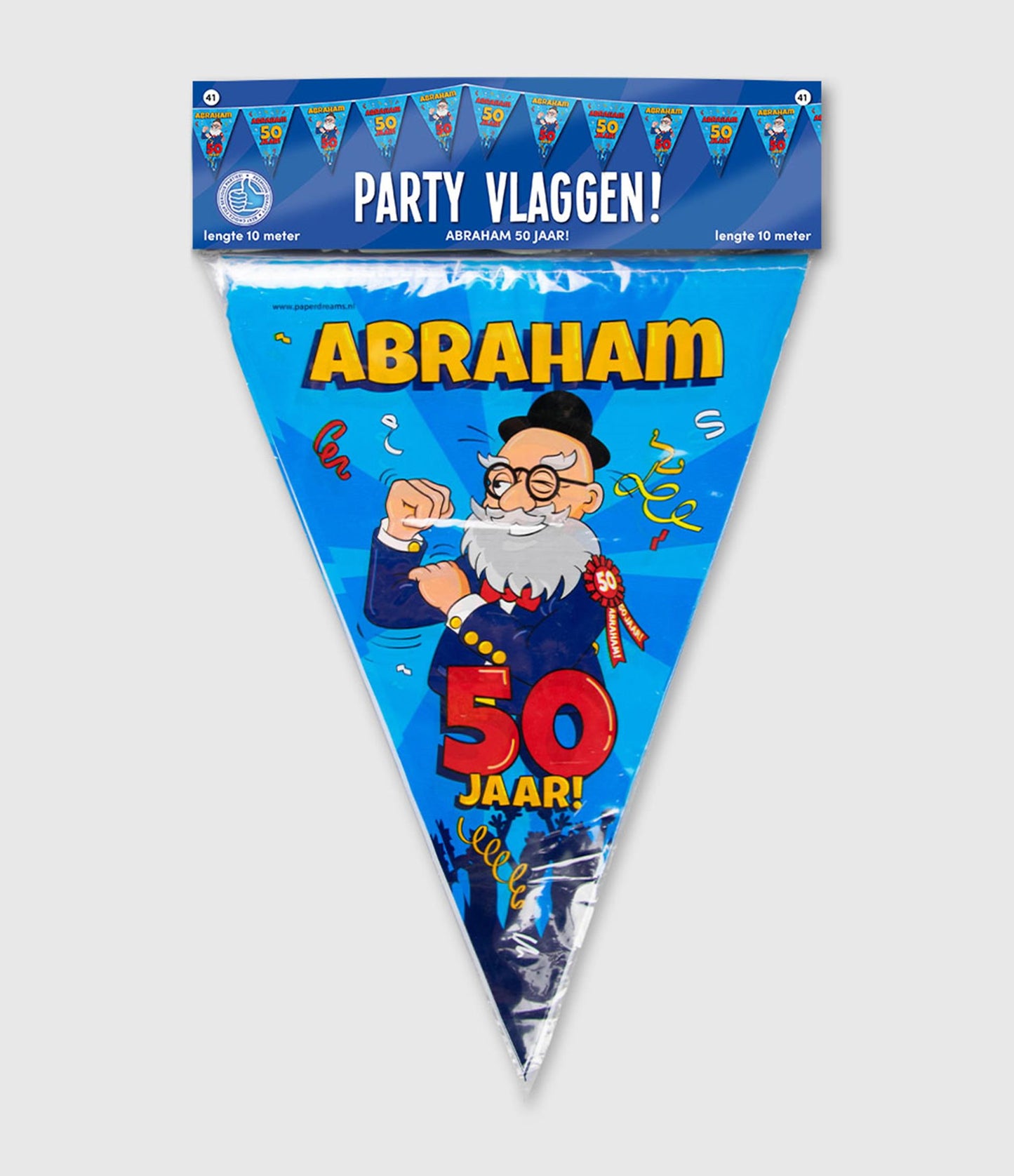 Paperdreams Partyfahne – Abraham-Cartoon