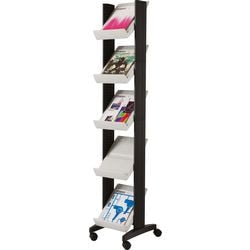 Mobiler Prospekthalter Paperflow Ecke A4 5 Ablagen silber