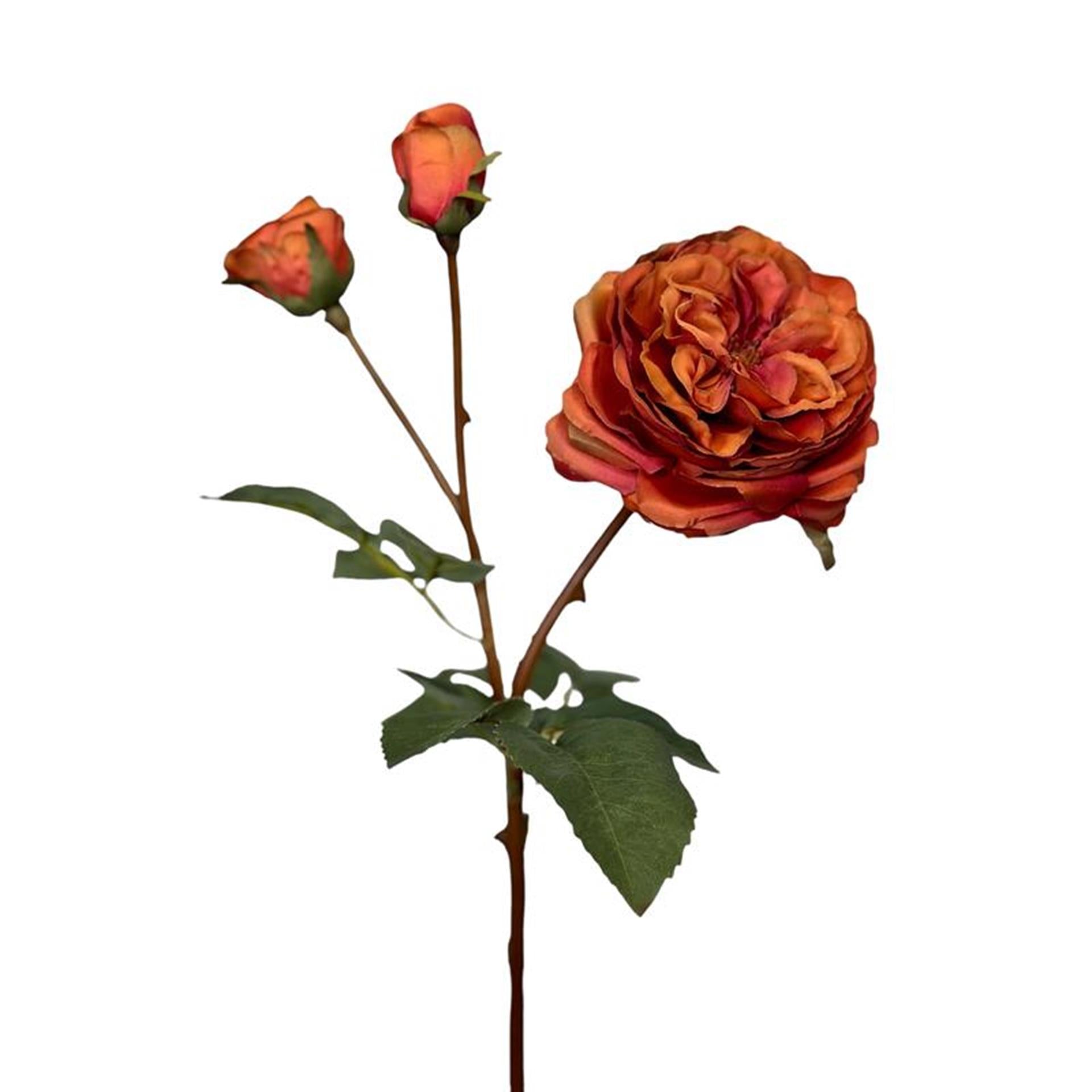 Künstliche Blumenrose aus der Roberts-Kollektion, 55 cm, Orange