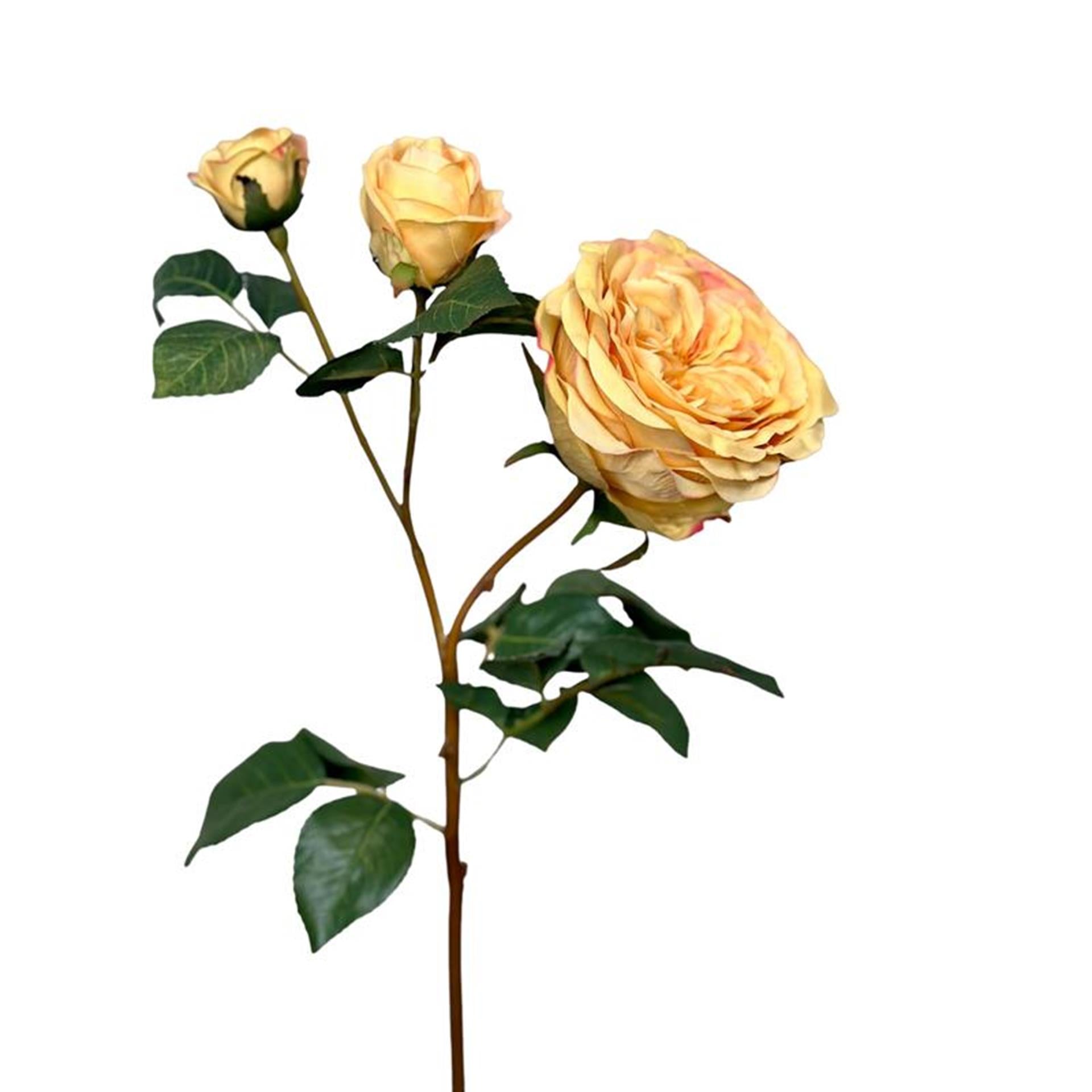 Künstliche Blumenrose aus der Roberts-Kollektion, 55 cm, Ockergelb
