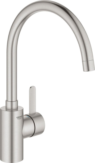 Grohe Eurosmart Cosmopolitan Küchenarmatur – hoher schwenkbarer C-Auslauf – Edelstahl (Supersteel) – 32843dc2
