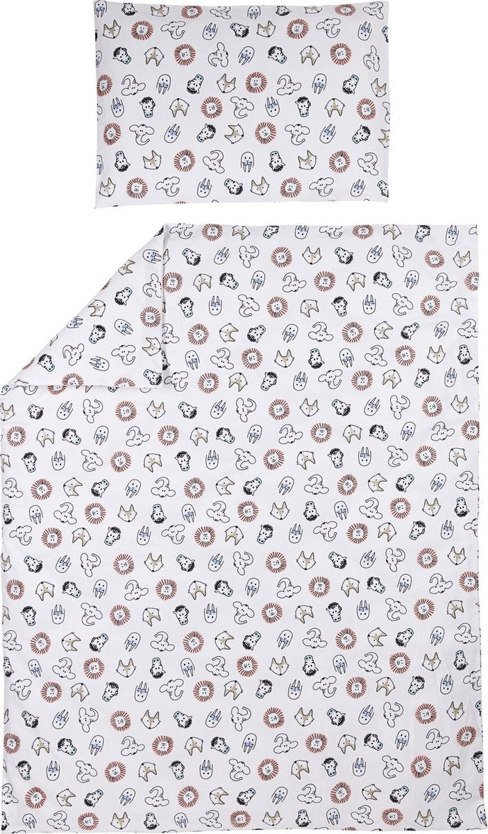 Meyco Babytier-Bettbezug für Kleinkinder – mehrfarbig – 120 x 150 cm