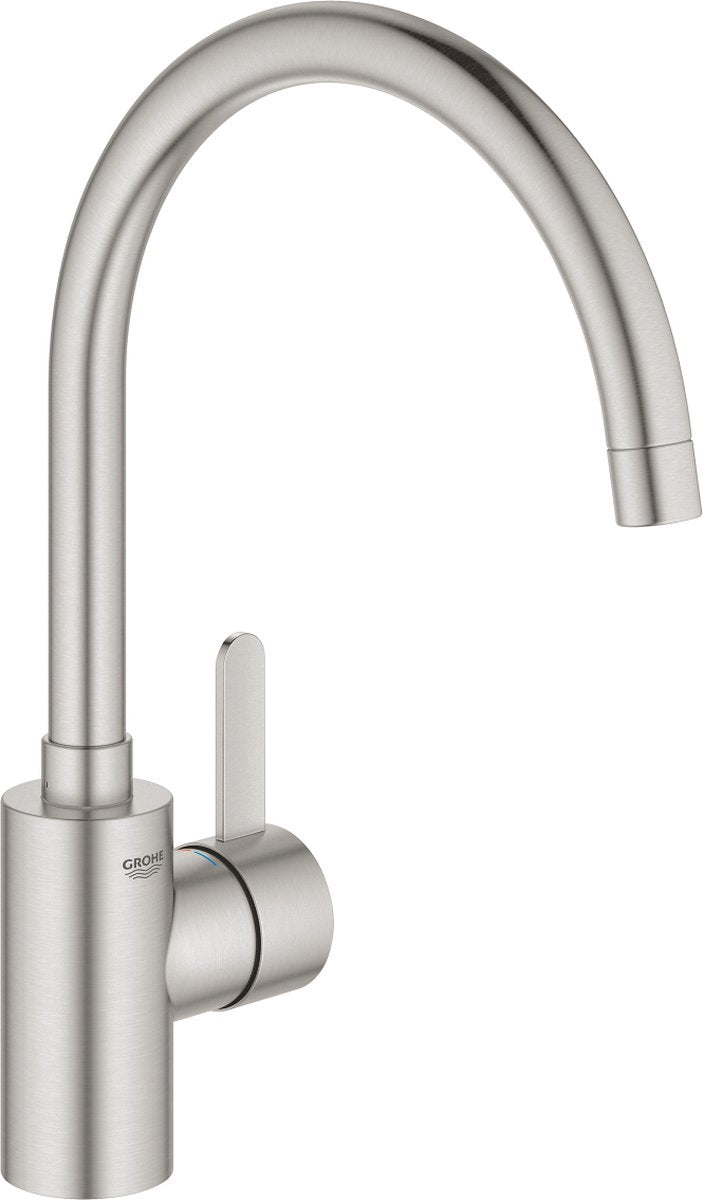 Grohe Eurosmart Cosmopolitan Küchenarmatur – hoher schwenkbarer C-Auslauf – Edelstahl (Supersteel) – 32843dc2