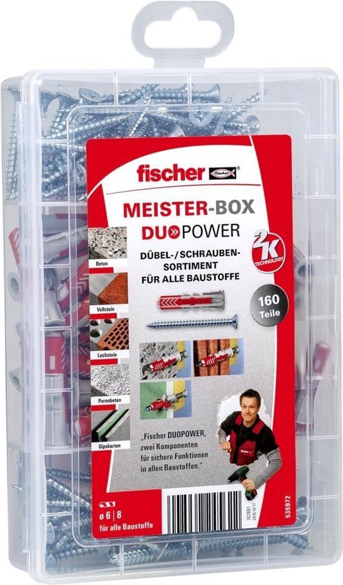Fischer Meisterbox Schrauben- und Dübelset - 160-teilig