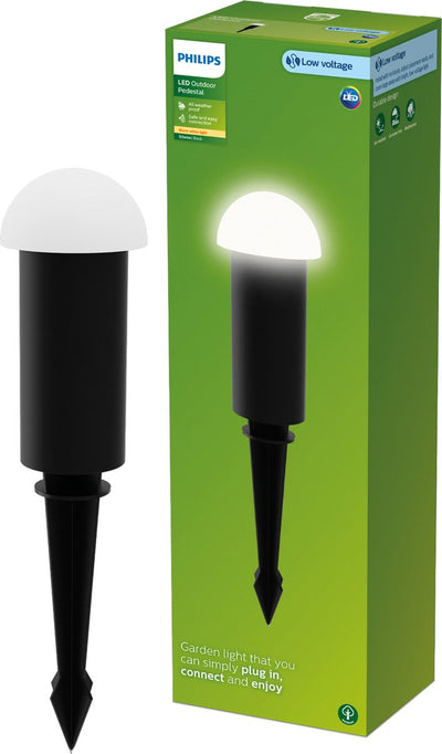 Philips LED Philips Edwina Gardenlink – Sockellampe mit Spieß – 24 V – warmweißes Licht; 2700 K – Schwarz – Gartenwegbeleuchtung