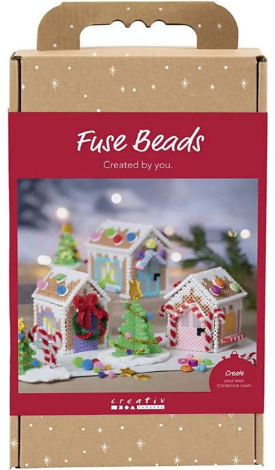 Creativ Company Hobby-Set Bügelperlen, Weihnachtshaus, verschiedene Farben, 1 Box