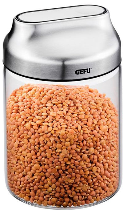 Gefu Kippo-Vorratsbehälter – 700 ml – Borosilikatglas – mit Ausgießdeckel und Kippfunktion