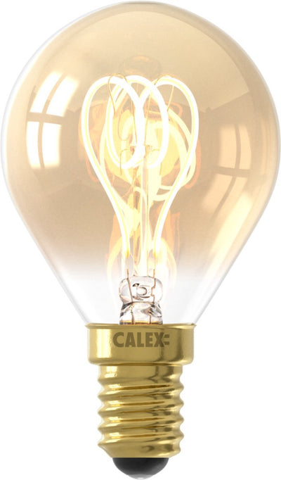 Calex-Filament-LED-Lampe – E14 – Vintage-Lichtquelle – P45 – Gold – 2,5 W – dimmbar