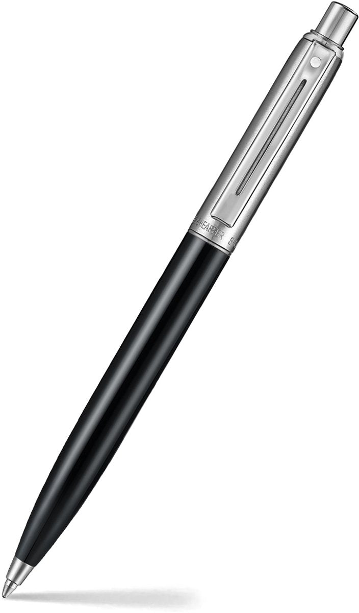 Sheaffer-Kugelschreiber – Sentinel 332 – glänzendes Schwarz und poliertes Chrom mit chrompolierter Oberfläche – SF-E233251