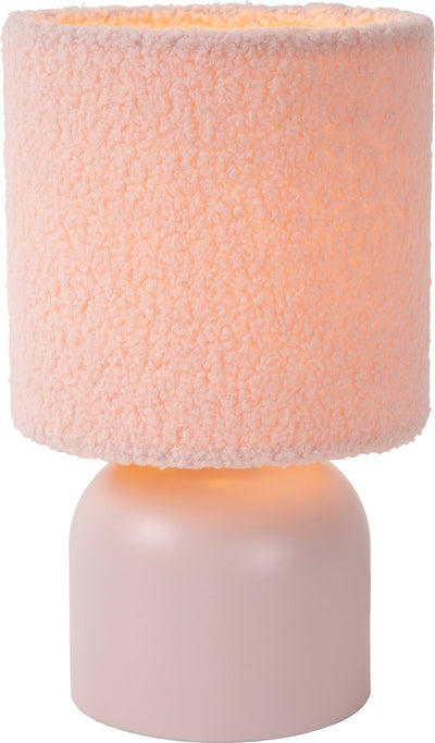 Lucide Woolly - Tischlampe - ø 16 cm - 1xe14 - rosa - Japandi
