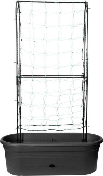Elho Green Basics Veggie Wall 80 – Anzuchtkasten – vertikale Gartenarbeit – 100 % recycelter Kunststoff – ø 77,5 x H 26,0 cm – Living Black