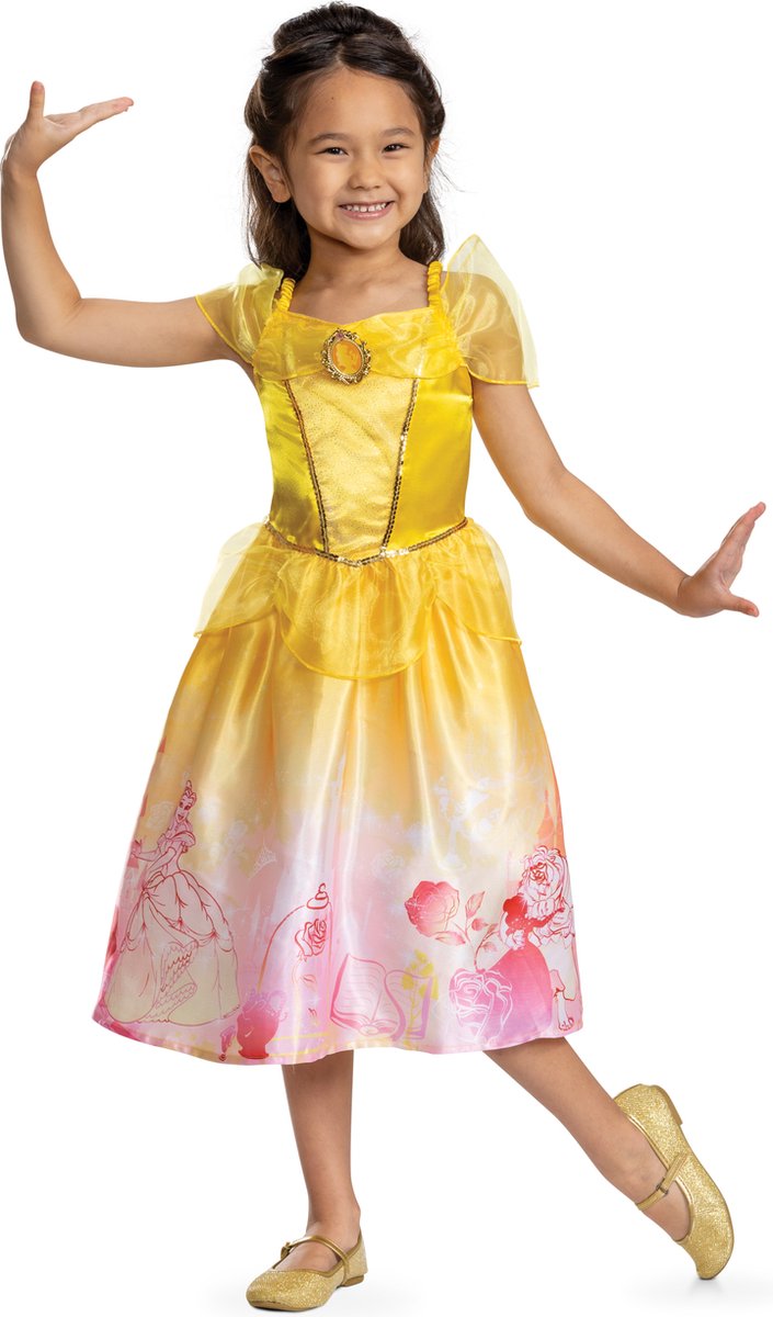 Verkleidung Disney Prinzessin – Die Schöne das Biest, Belle Storybook Dress Classic, Größe M (7–8 Jahre), Mädchen