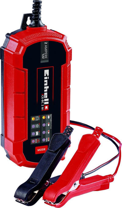 Einhell Batterieladegerät CE-BC 2 m - Ladespannung: 12 V - max. Ladestrom: 2 A - Akkus ab min. 3 bis max. 60 Ah - Erhaltungsladefunktion - geeignet für Gel-, AGM-, wartungsfreie Blei-Säure-Batterien