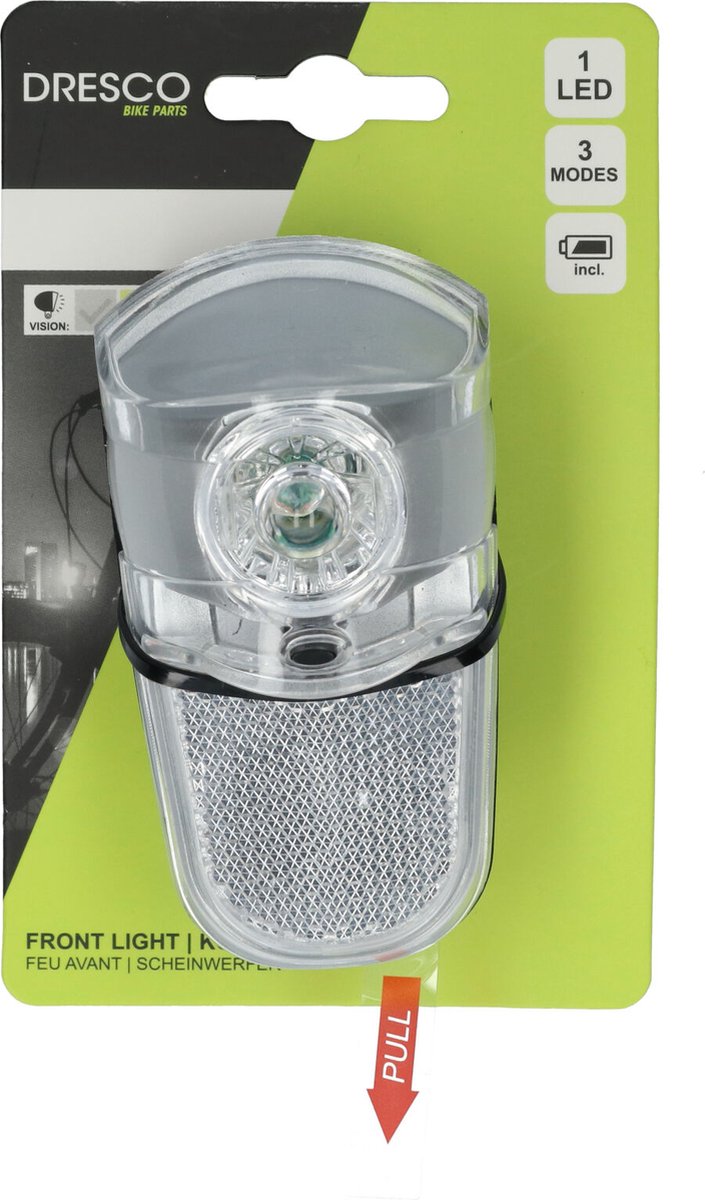 Dresco Fahrradbeleuchtung – Fahrradlampe Tour – LED-Scheinwerfer Chrom