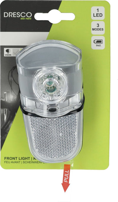 Dresco Fahrradbeleuchtung – Fahrradlampe Tour – LED-Scheinwerfer Chrom