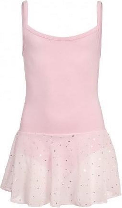 Papillon-Trikot für Mädchen, Größe 104 – Spaghettiträger-Trikot – mit Glitzer – rosa