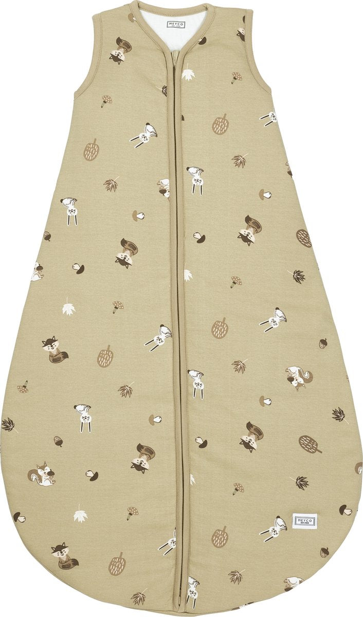 Meyco Baby Waldtiere Babyschlafsack rund gefüttert – Sand – 98 cm – 2,5 Tog