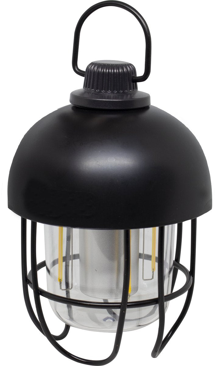 Eurotrail wiederaufladbare Campinglampe Tivo – Tischlampe – Hängelampe – Schwarz – warmes und weißes Licht – dimmbar – stabiles Design