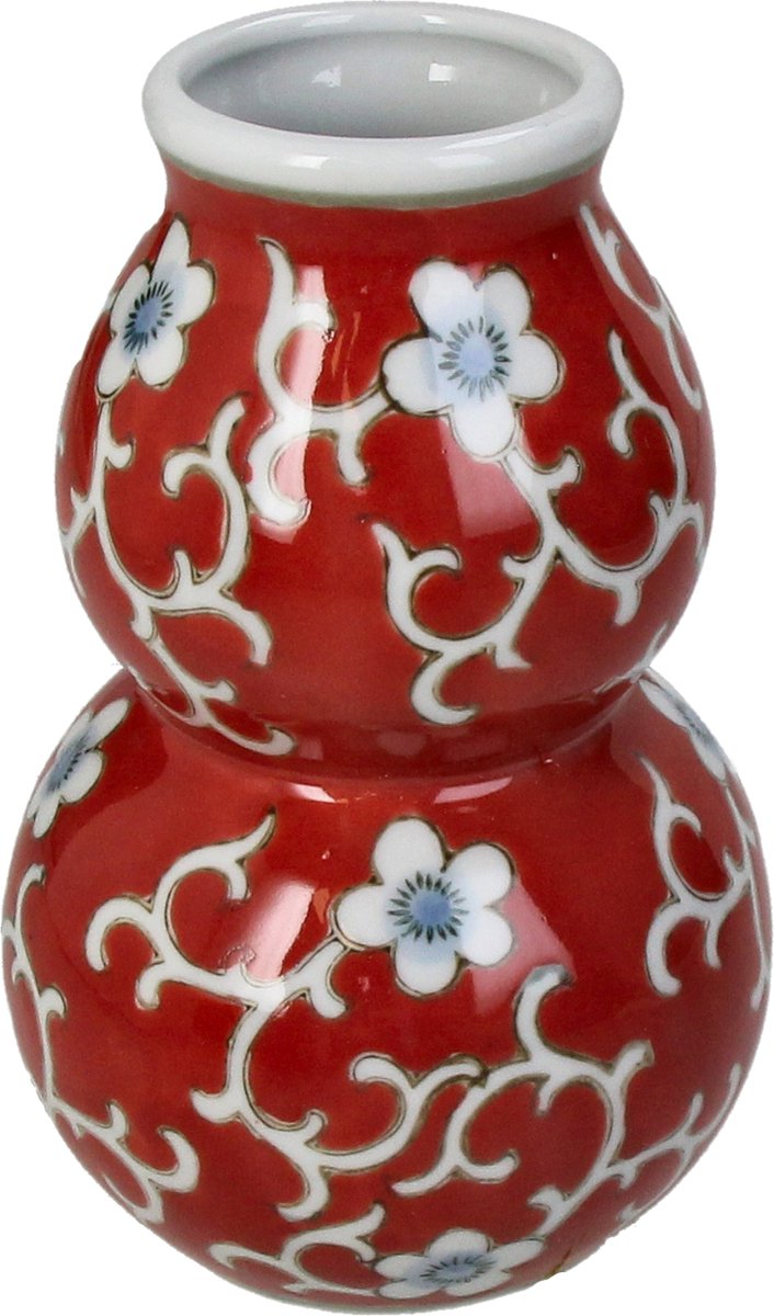 HD Collection Vase Porzellan rot 10x10x16cm