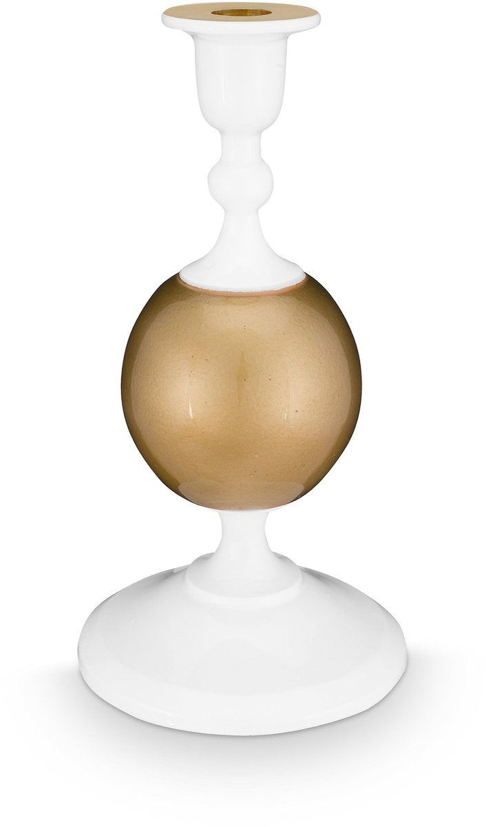 Pip Studio Kerzenhalter Kugel – Kerzenhalter aus Metall – Weißgold – 24 cm