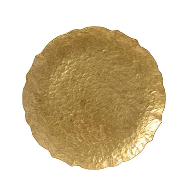 Decoris Dekoteller Kunststoff Percussion-Optik Ø33cm gold