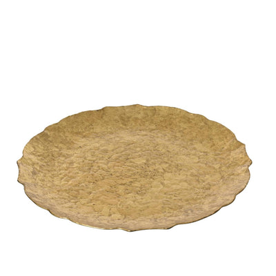 Decoris Dekoteller Kunststoff Percussion-Optik Ø33cm gold
