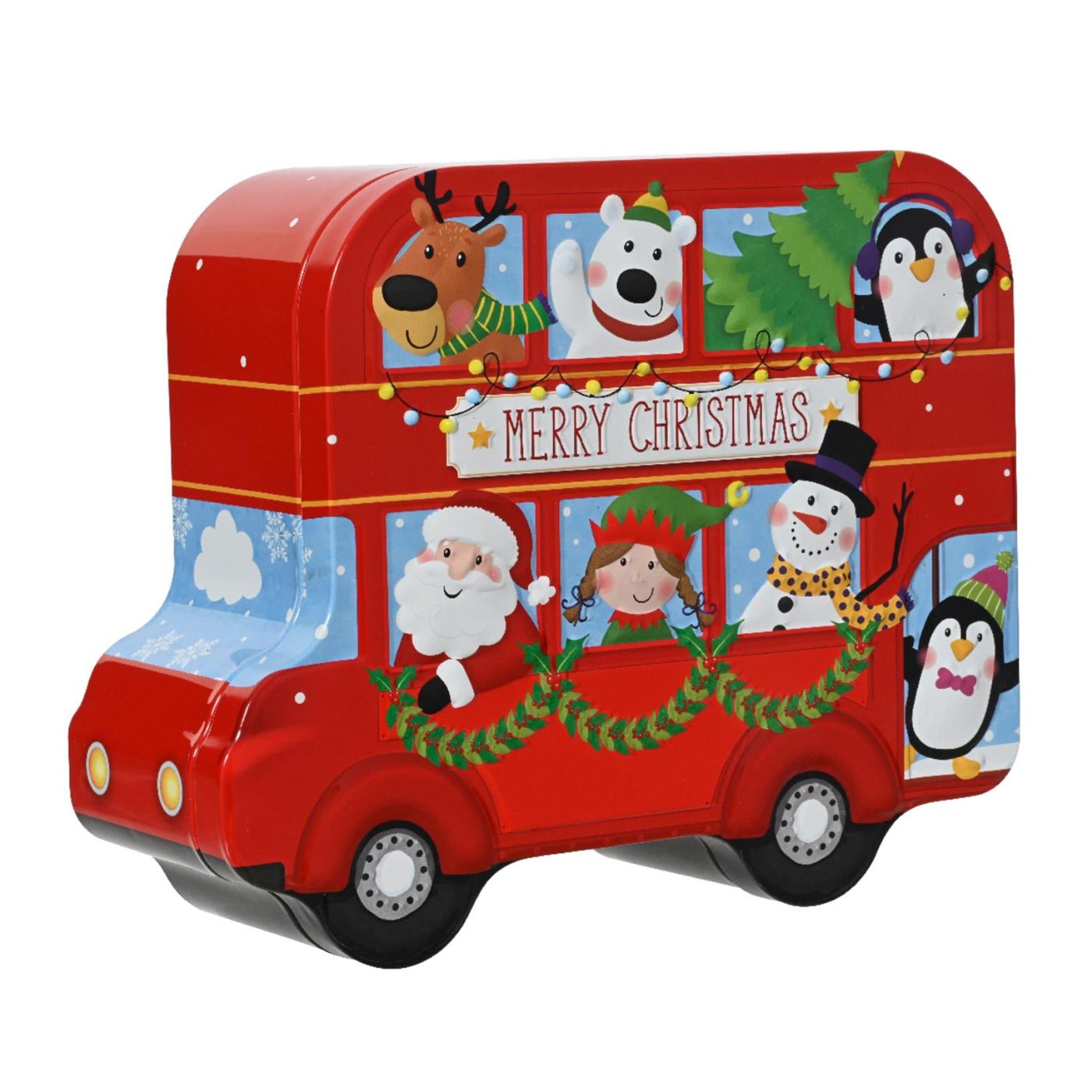 Decoris Aufbewahrungsdose Weihnachtsbus 19x15,5x7cm