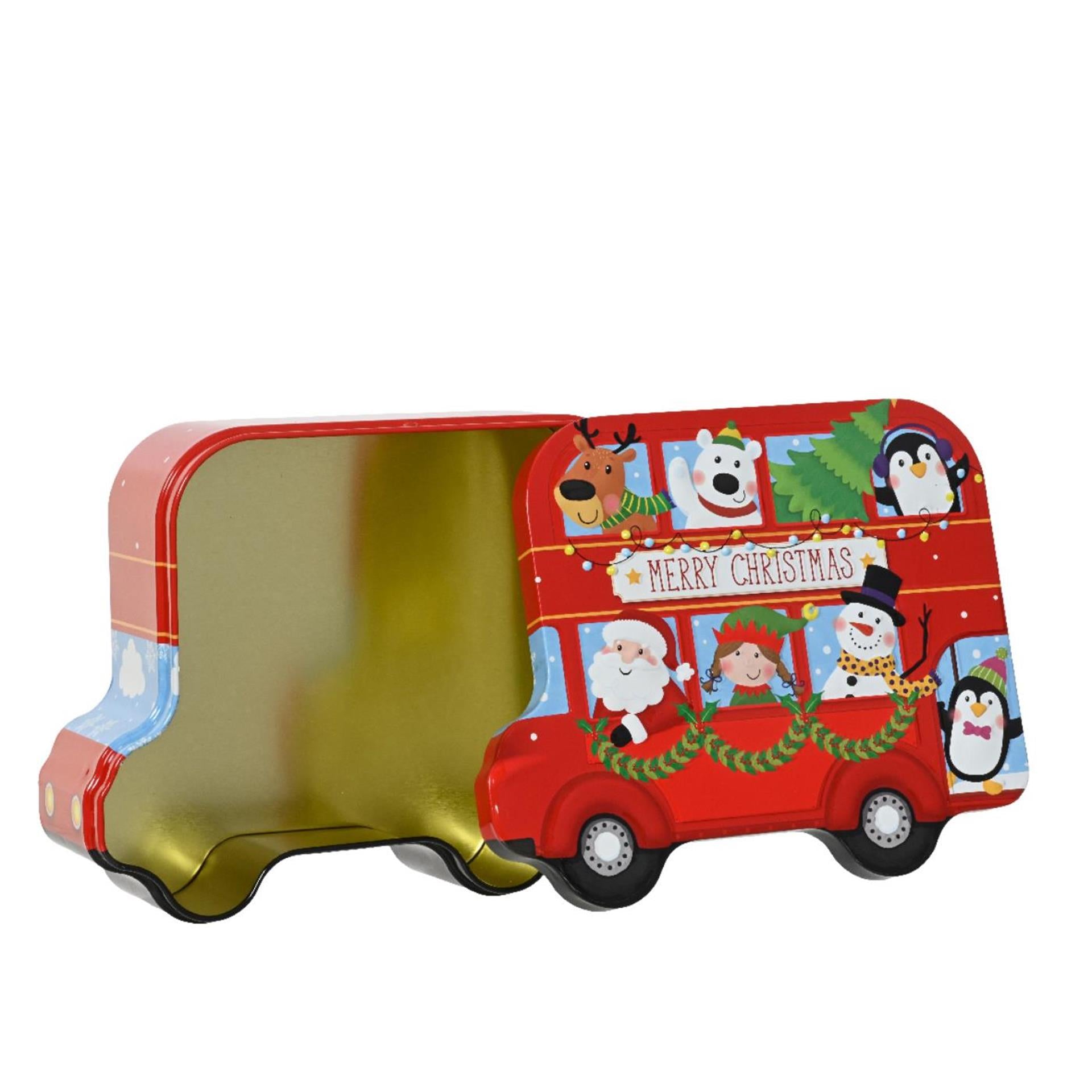 Decoris Aufbewahrungsdose Weihnachtsbus 19x15,5x7cm