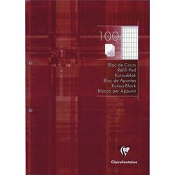 Notizblock Clairefontaine kariert 2-Loch A4 rot