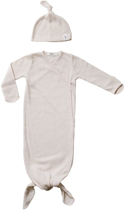Snoozebaby Cocoon Babyschlafsackmütze 0-3 Monate – Schlafsack mit Knöpfen + Kratzfäustlinge – Schlafsack mit Knöpfen 50 56 – Pfirsich-Rouge – Gelb –
