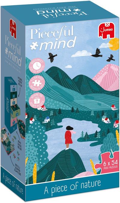 Jumbo Pieceful Mind – ein Stück Natur – Puzzle – 6 Puzzles à 54 Teile – Achtsamkeitsübung – Entspannungsgeschenk – ab 14 Jahren