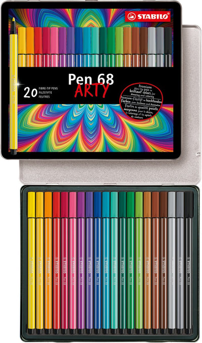 Stabilo Pen 68 in Metal Box, 20 kl.