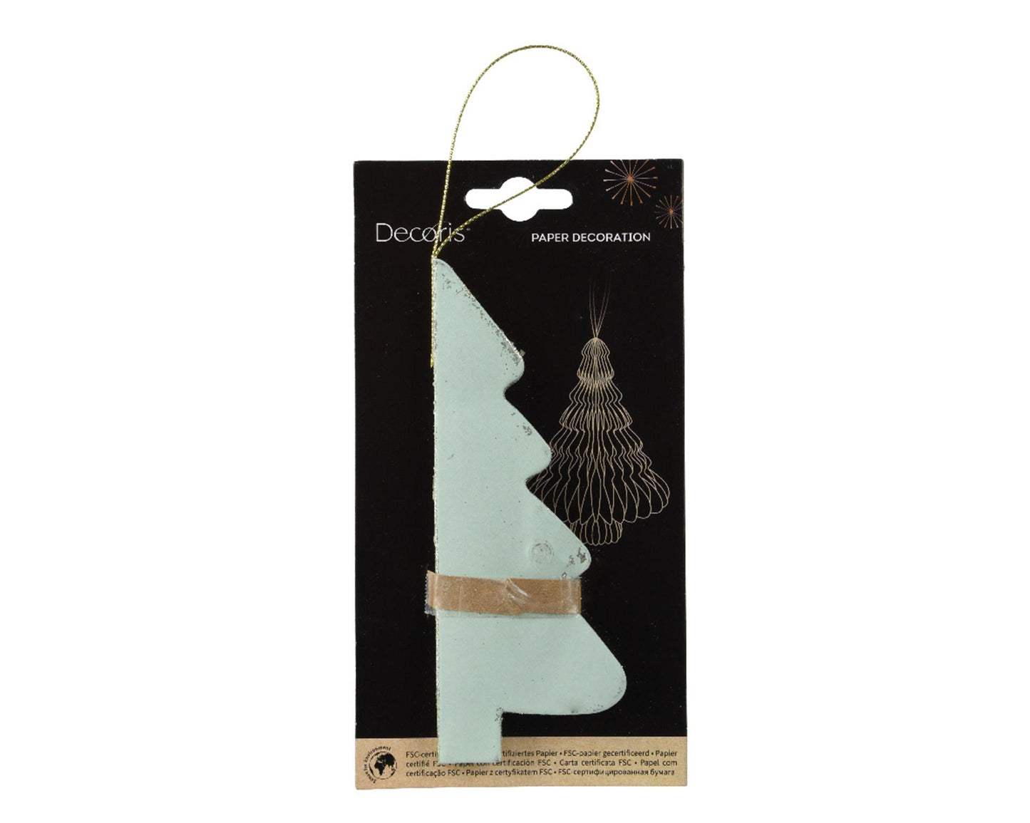 Decoris Weihnachtsanhänger Weihnachtsbaum Papier grün 15cm