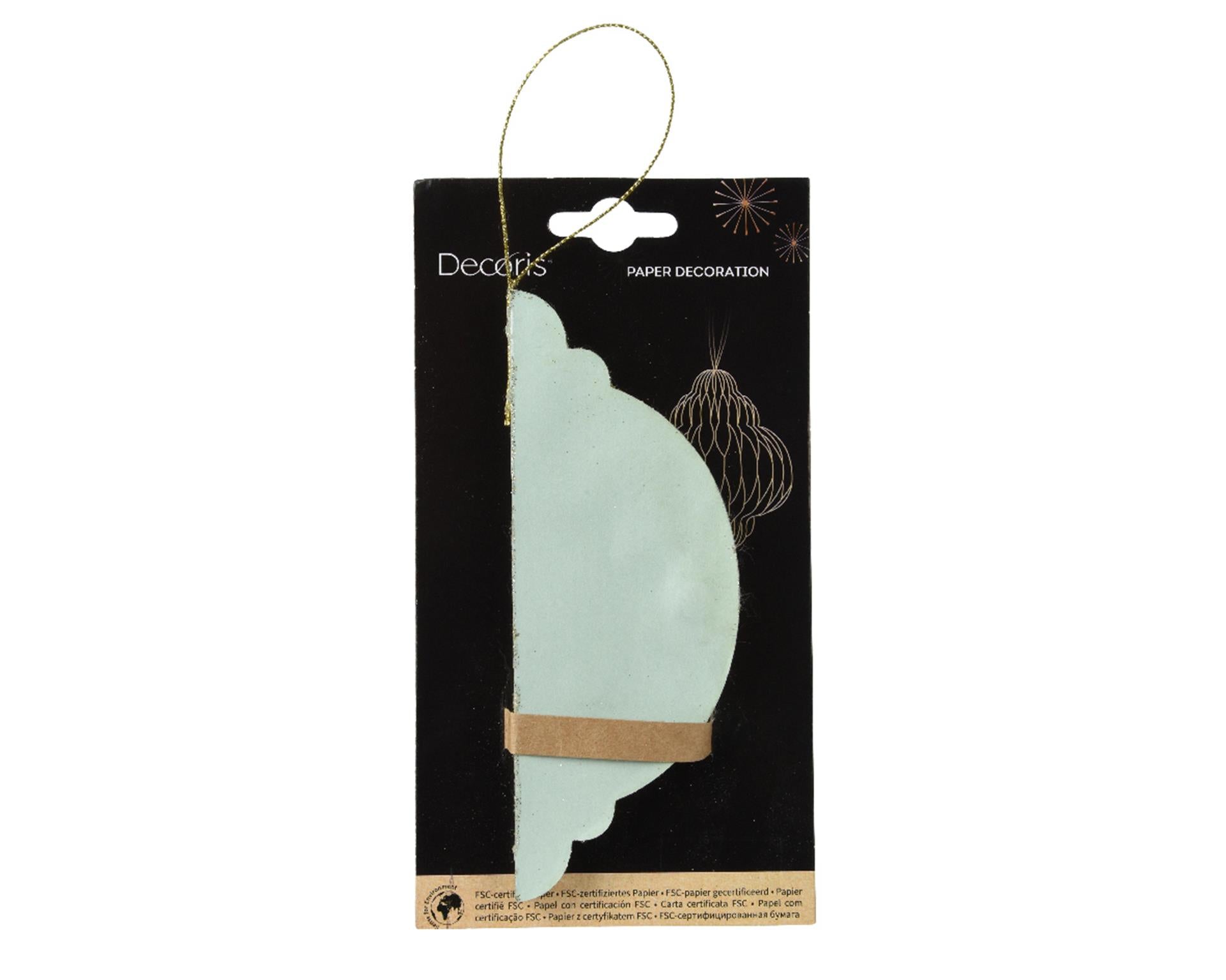 Decoris Weihnachtsanhänger Papierzwiebelform grün H15cm