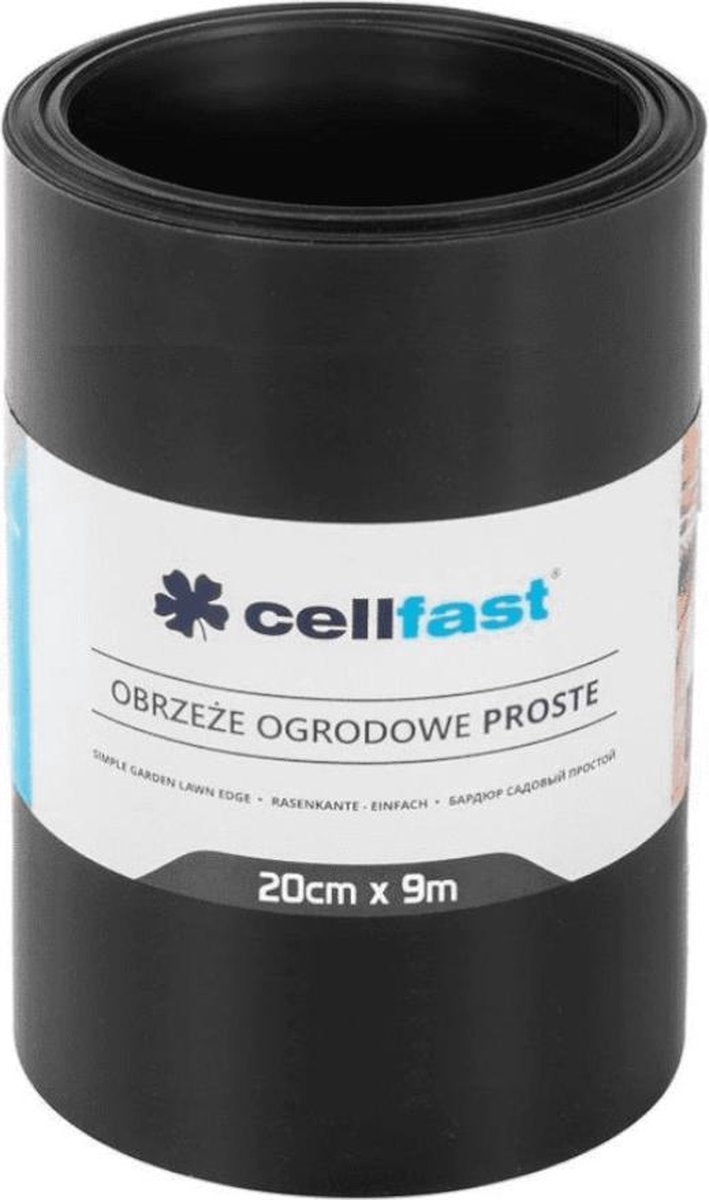Cellfast – gerader Gartenrand von 20 cm x 9 m – schwarze Farbe