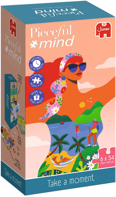 Jumbo Pieceful Mind – take a moment – Puzzle – 6 Puzzles à 54 Teile – Achtsamkeitsübung – Entspannungsgeschenk – ab 14 Jahren