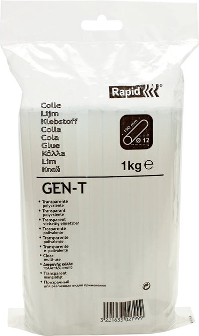 Rapid gen-t - Klebestifte 12x190 mm - 1kg Beutel - transparent