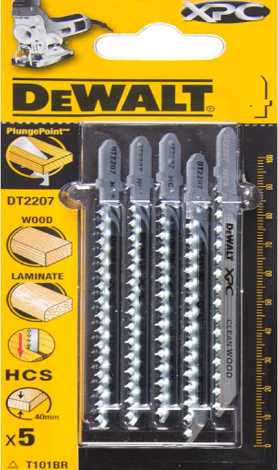 Dewalt Zubehör Stichsägeblatt XPC® – Holz und Laminat – HCS 100 x 10 x 40 mm (T101BR) – DT2207-QZ