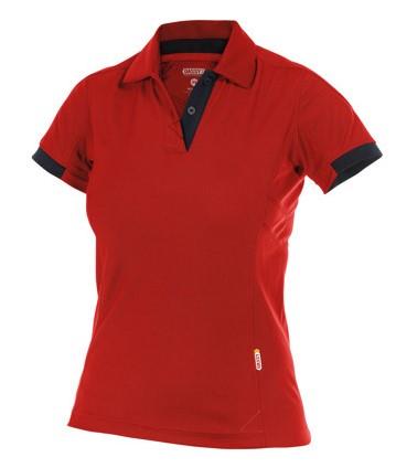 Dassy Polo Traxion Damen rot schwarz l
