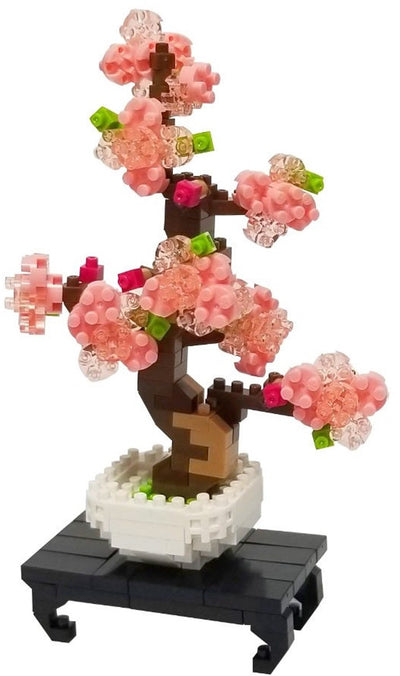 Bandai – Nanoblock – Bonsai Sakura – Mini-Steinfigur – 270-Stein-Bonsai-Bauset – Pixel-Blumen-Bonsai-Figuren-Bausatz – Mini-Stein-Pflanzenbauer – NBC225
