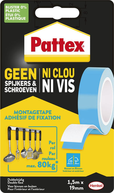 Pattex 1006953 – Super-Montageband 80 kg | 12 Stück