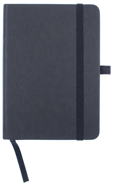 Kangaro-Notizbuch – A6 – schwarz – mit Linie – mit Gummiband, Band und Stiftschlaufe – k-552221