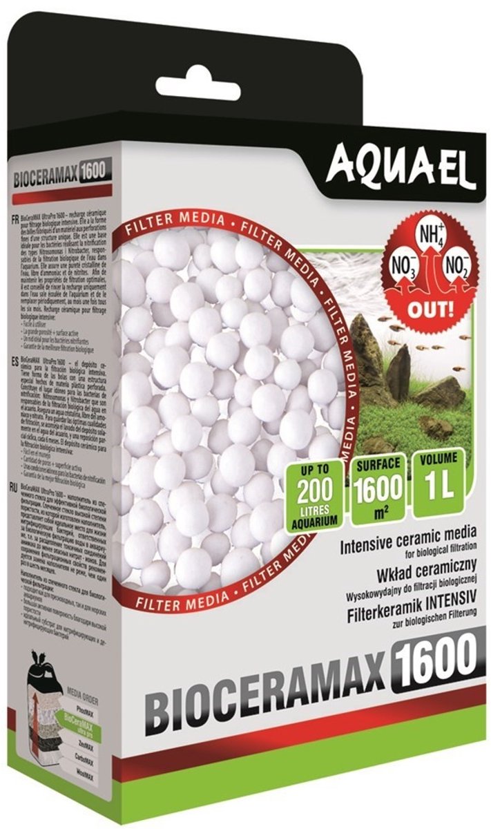 Aquael bioceramax ultrapro 1600 – Aquarium-Filtermedium – Inhalt: 1000 ml