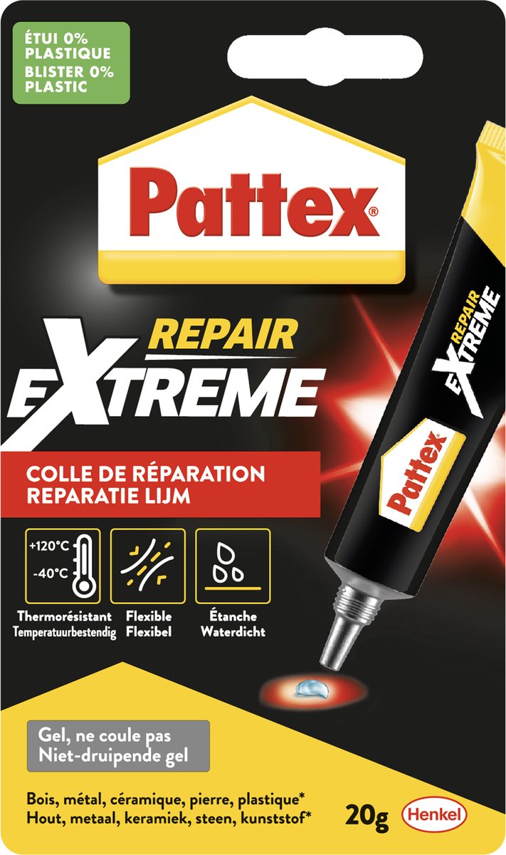 Pattex 1002222 – 100 % Reparaturgel 20 g | 6 Stück